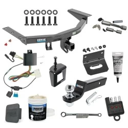 For 2014-2020 Acura MDX Trailer Hitch Tow PKG Wiring +Starter Kit Ball Mount w/ 2" Drop & 2" Ball+Bracket+Cover+Dual Hitch & Coupler Locks+Wiring Tester+Ball Lube+Electric Grease + Ball Wrench+Anti Rattle Device By Reese