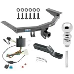 For 2014-2020 Acura MDX Trailer Hitch Tow PKG w/ 4-Flat Wiring + Ball Mount w/ 2" Drop + 2-5/16" Ball (Excludes: w/Full Size Spare Tire Models) By Reese Towpower