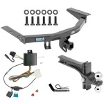 For 2014-2020 Acura MDX Trailer Hitch Tow PKG w/ 4-Flat Wiring + Dual Adjustable Drop Rise Ball Ball Mount 2" & 2-5/16" Trailer Balls + Pin/Clip (Excludes: w/Full Size Spare Tire Models) By Reese Towpower