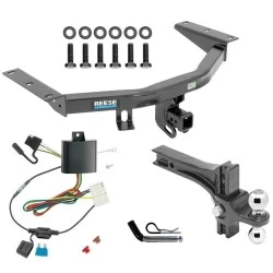 For 2014-2020 Acura MDX Trailer Hitch Tow PKG w/ 4-Flat Wiring + Dual Adjustable Drop Rise Ball Ball Mount 2" & 2-5/16" Trailer Balls + Pin/Clip (Excludes: w/Full Size Spare Tire Models) By Reese Towpower