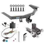For 2014-2020 Acura MDX Trailer Hitch Tow PKG w/ 4-Flat Wiring + Adjustable Drop Rise Triple Ball Ball Mount 1-7/8" & 2" & 2-5/16" Trailer Balls + Pin/Clip (Excludes: w/Full Size Spare Tire Models) By Reese Towpower