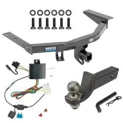 For 14-20 Acura MDX All Models Trailer Hitch Tow PKG w/ 4-Flat Wiring + Interlock Tactical Starter Kit w/ 2" Drop & 2" Ball By Reese Towpower