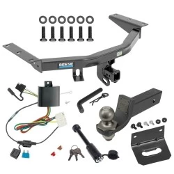 For 2014-2020 Acura MDX Trailer Hitch Tow PKG w/ 4-Flat Wiring + Interlock Tactical Starter Kit w/ 2" Drop & 2" Ball + Tactical Dogbone Lock + Wiring Bracket (Excludes: w/Full Size Spare Tire Models) By Reese Towpower