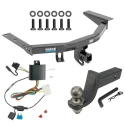 For 14-20 Acura MDX All Models Trailer Hitch Tow PKG w/ 4-Flat Wiring + Interlock Tactical Starter Kit w/ 3-1/4" Drop & 2" Ball By Reese Towpower