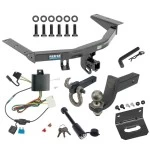 For 2014-2020 Acura MDX Trailer Hitch Tow PKG w/ 4-Flat Wiring + Interlock Tactical Starter Kit w/ 3-1/4" Drop & 2" Ball + Tactical Hook & Shackle Mount + Tactical Dogbone Lock + Wiring Bracket (Excludes: w/Full Size Spare Tire Models) B