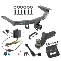 For 14-20 Acura MDX All Models Trailer Hitch Tow PKG w/ 4-Flat Wiring + Interlock Tactical Starter Kit w/ 3-1/4" Drop & 2" Ball + Tactical Dogbone Lock + Wiring Bracket By Reese Towpower
