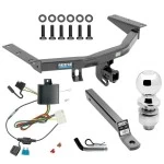 For 2014-2020 Acura MDX Trailer Hitch Tow PKG w/ 4-Flat Wiring + Extended 16" Long Ball Mount w/ 4" Drop + Pin/Clip + 2" Ball (Excludes: w/Full Size Spare Tire Models) By Reese Towpower