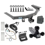 For 2016-2022 Honda Pilot Trailer Hitch Tow PKG w/ 4-Flat Wiring + Triple Ball Ball Mount 1-7/8" & 2" & 2-5/16" Trailer Balls + Pin/Clip + Wiring Bracket + Hitch Cover By Reese Towpower