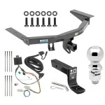 For 2016-2022 Honda Pilot Trailer Hitch Tow PKG w/ 4-Flat Wiring + Ball Mount w/ 4" Drop + 2-5/16" Ball By Reese Towpower
