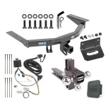 For 2016-2022 Honda Pilot Trailer Hitch Tow PKG w/ 4-Flat Wiring + Adjustable Drop Rise Triple Ball Ball Mount 1-7/8" & 2" & 2-5/16" Trailer Balls + Pin/Clip + Wiring Bracket + Hitch Cover By Reese Towpower