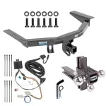 For 2016-2022 Honda Pilot Trailer Hitch Tow PKG w/ 4-Flat Wiring + Adjustable Drop Rise Triple Ball Ball Mount 1-7/8" & 2" & 2-5/16" Trailer Balls + Pin/Clip By Reese Towpower