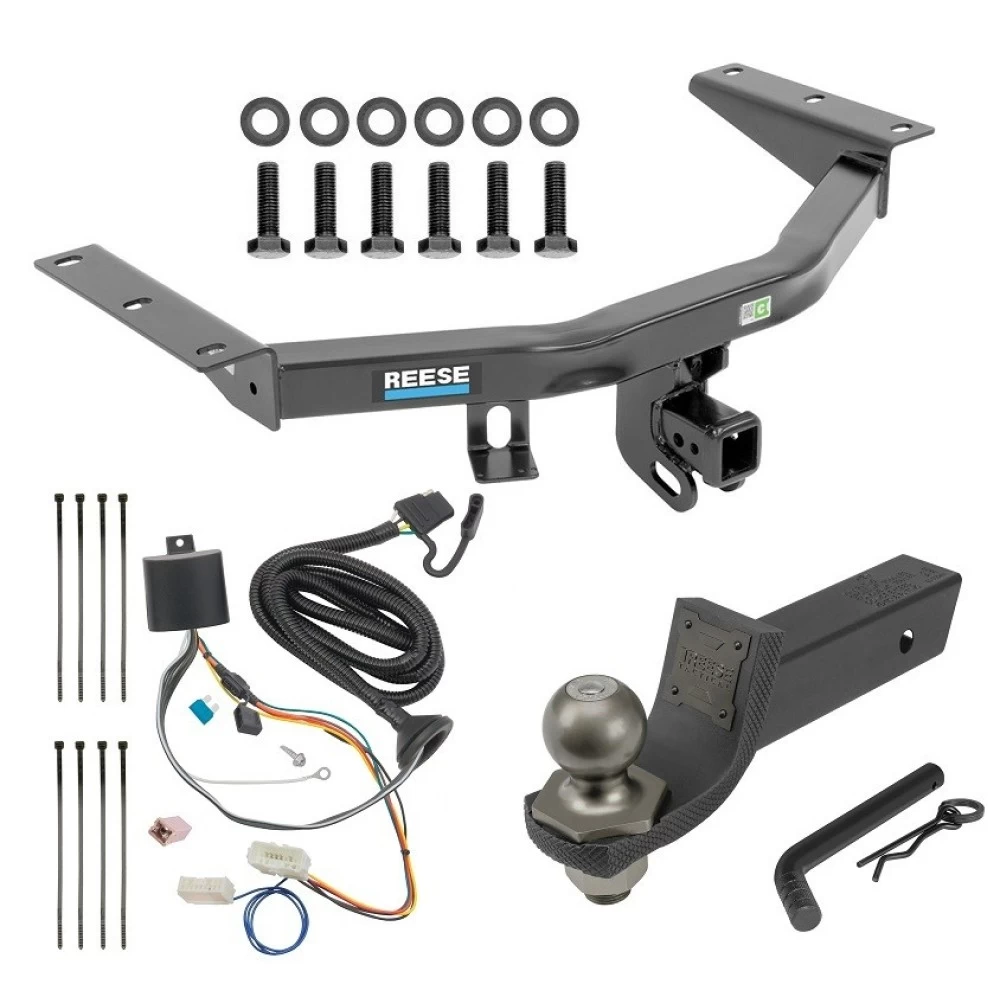For 2016-2022 Honda Pilot Trailer Hitch Tow PKG w/ 4-Flat Wiring + Interlock Tactical Starter Kit w/ 2" Drop & 2" Ball By Reese Towpower