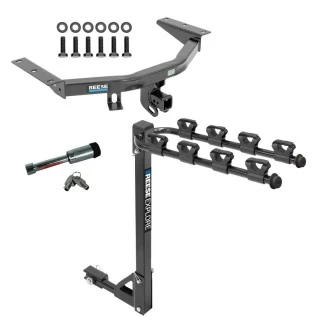 For 2016-2022 Honda Pilot Trailer Hitch kit by: Reese For 2016-2022 Honda Pilot Trailer Hitch Tow PKG w/ 4 Bike Carrier Rack + Hitch Lock By Reese Towpower