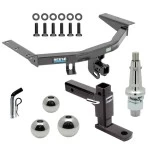 For 2014-2020 Acura MDX Trailer Hitch Tow PKG w/ Adjustable Drop Rise Ball Mount + Pin/Clip + Interchangeable 1-7/8" & 2" & 2-5/16" Balls (Excludes: w/Full Size Spare Tire Models) By Reese Towpower