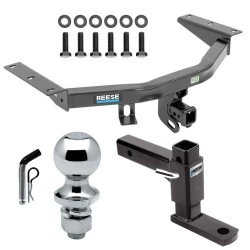 For 2014-2020 Acura MDX Trailer Hitch Tow PKG w/ Adjustable Drop Rise Ball Mount + Pin/Clip + 1-7/8" Ball (Excludes: w/Full Size Spare Tire Models) By Reese Towpower