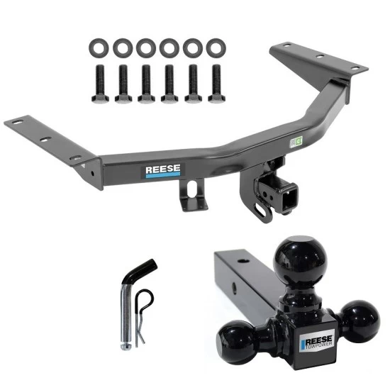 For 2014-2020 Acura MDX Trailer Hitch Tow PKG w/ Triple Ball Ball Mount 1-7/8" & 2" & 2-5/16" Trailer Balls + Pin/Clip (Excludes: w/Full Size Spare Tire Models) By Reese Towpower