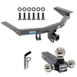 For 2014-2020 Acura MDX Trailer Hitch Tow PKG w/ Triple Ball Ball Mount 1-7/8" & 2" & 2-5/16" Trailer Balls + Pin/Clip (Excludes: w/Full Size Spare Tire Models) By Reese Towpower