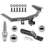 For 2014-2020 Acura MDX Trailer Hitch Tow PKG w/ Ball Mount w/ 2" Drop + Interchangeable Ball 1-7/8" & 2" & 2-5/16" (Excludes: w/Full Size Spare Tire Models) By Reese Towpower