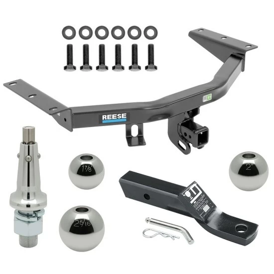 For 2014-2020 Acura MDX Trailer Hitch Tow PKG w/ Ball Mount w/ 2" Drop + Interchangeable Ball 1-7/8" & 2" & 2-5/16" (Excludes: w/Full Size Spare Tire Models) By Reese Towpower