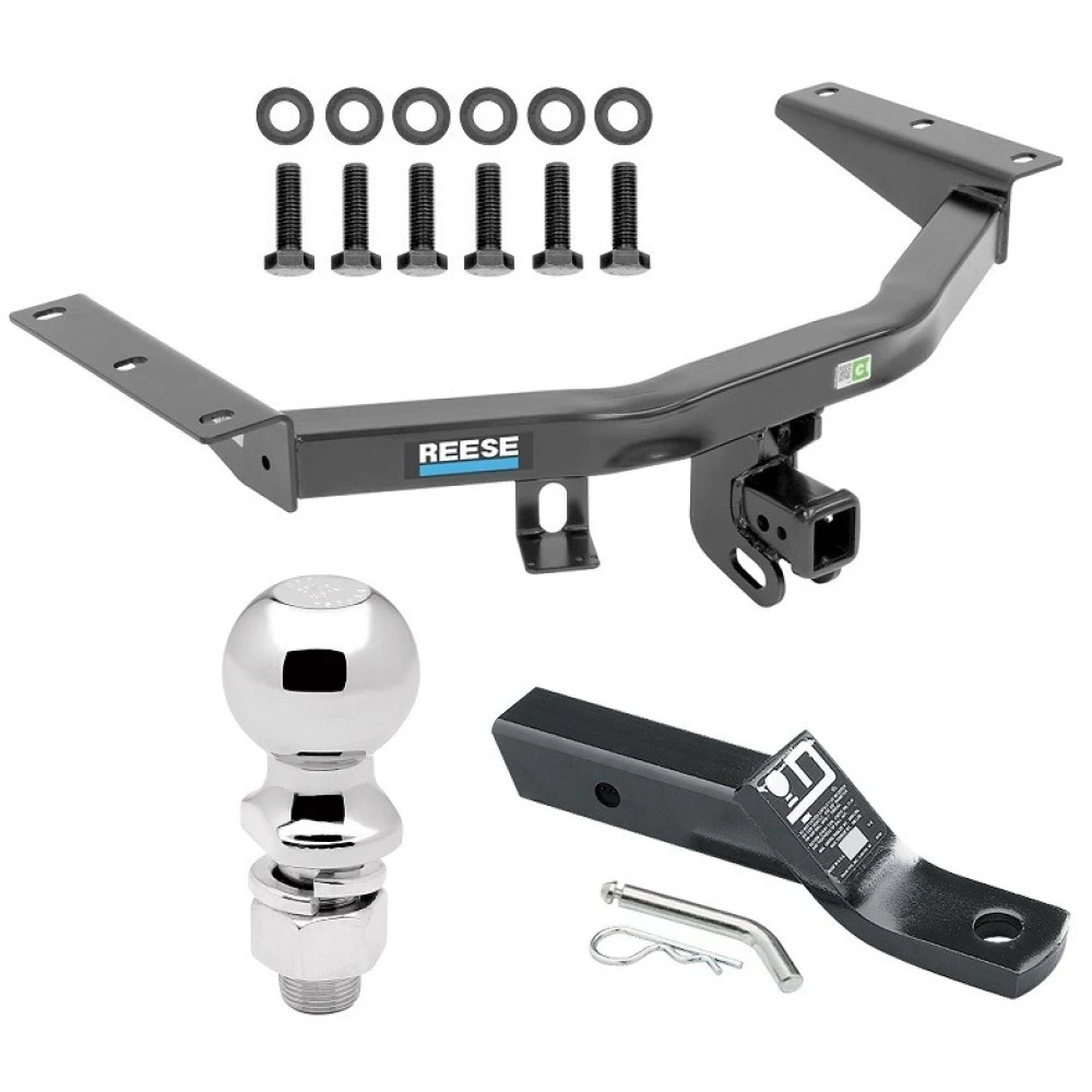 For 2014-2020 Acura MDX Trailer Hitch Tow PKG w/ Ball Mount w/ 2" Drop + 2-5/16" Ball (Excludes: w/Full Size Spare Tire Models) By Reese Towpower