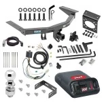 For 2016-2022 Honda Pilot Trailer Hitch Tow PKG w/ 8K Round Bar Weight Distribution Hitch w/ 2-5/16" Ball + 2" Ball + Pin/Clip + Pro Series POD Brake Control + Plug & Play BC Adapter + 7-Way RV Wiring By Reese Towpower