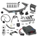 For 2014-2020 Acura MDX Trailer Hitch Tow PKG w/ 8K Round Bar Weight Distribution Hitch w/ 2-5/16" Ball + 2" Ball + Pin/Clip + Tekonsha BRAKE-EVN Brake Control + Plug & Play BC Adapter + 7-Way RV Wiring (Excludes: w/Full Size Spare Tire Mode