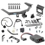 For 2014-2020 Acura MDX Trailer Hitch Tow PKG w/ 8K Round Bar Weight Distribution Hitch w/ 2-5/16" Ball + Pin/Clip + Tekonsha Brakeman IV Brake Control + Plug & Play BC Adapter + 7-Way RV Wiring (Excludes: w/Full Size Spare Tire Models) By Reese 