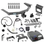 For 2014-2020 Acura MDX Trailer Hitch Tow PKG w/ 8K Round Bar Weight Distribution Hitch w/ 2-5/16" Ball + Pin/Clip + Tekonsha Primus IQ Brake Control + Plug & Play BC Adapter + 7-Way RV Wiring (Excludes: w/Full Size Spare Tire Models) By Reese To