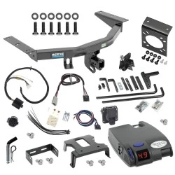 For 2014-2020 Acura MDX Trailer Hitch Tow PKG w/ 8K Round Bar Weight Distribution Hitch w/ 2-5/16" Ball + Pin/Clip + Tekonsha Primus IQ Brake Control + Plug & Play BC Adapter + 7-Way RV Wiring By Reese Towpower
