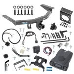 For 2014-2020 Acura MDX Trailer Hitch Tow PKG w/ 8K Round Bar Weight Distribution Hitch w/ 2-5/16" Ball + Pin/Clip + Tekonsha Prodigy P3 Brake Control + Plug & Play BC Adapter + 7-Way RV Wiring (Excludes: w/Full Size Spare Tire Models) By Reese T