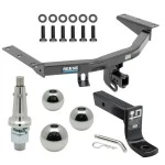 For 2014-2020 Acura MDX Trailer Hitch Tow PKG w/ Ball Mount w/ 4" Drop + Interchangeable Ball 1-7/8" & 2" & 2-5/16" (Excludes: w/Full Size Spare Tire Models) By Reese Towpower