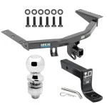 For 2014-2020 Acura MDX Trailer Hitch Tow PKG w/ Ball Mount w/ 4" Drop + 2" Ball (Excludes: w/Full Size Spare Tire Models) By Reese Towpower
