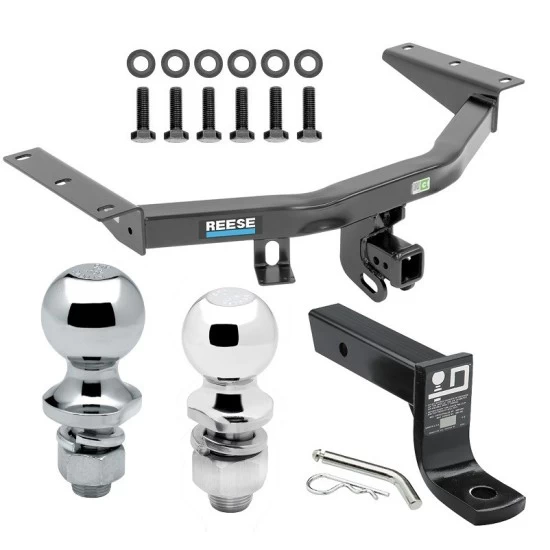 For 2014-2020 Acura MDX Trailer Hitch Tow PKG w/ Ball Mount w/ 4" Drop + 2" Ball + 1-7/8" Ball (Excludes: w/Full Size Spare Tire Models) By Reese Towpower
