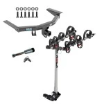For 2016-2022 Honda Pilot Trailer Hitch Tow PKG w/ 4 Bike Carrier Rack + Hitch Lock By Reese Towpower