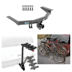 Trailer Hitch w/ 4 Bike Rack For 14-20 Acura MDX 16-22 Honda Pilot Approved for Recreational & Offroad Use Carrier for Adult Woman or Child Bicycles Foldable