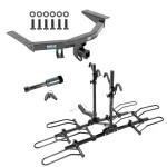 For 2014-2020 Acura MDX Trailer Hitch kit by: Reese For 2014-2020 Acura MDX Trailer Hitch Tow PKG w/ 4 Bike Plaform Style Carrier Rack + Hitch Lock (Excludes: w/Full Size Spare Tire Models) By Reese Towpower