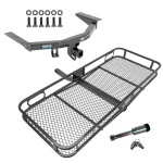 For 2014-2020 Acura MDX Trailer Hitch Tow PKG w/ 60" x 24" Cargo Carrier + Hitch Lock (Excludes: w/Full Size Spare Tire Models) By Reese Towpower