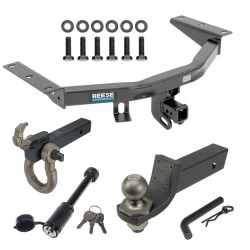 For 2014-2020 Acura MDX Trailer Hitch Tow PKG + Interlock Tactical Starter Kit w/ 2" Drop & 2" Ball + Tactical Hook & Shackle Mount + Tactical Dogbone Lock + Wiring Bracket (Excludes: w/Full Size Spare Tire Models) By Reese Towpower
