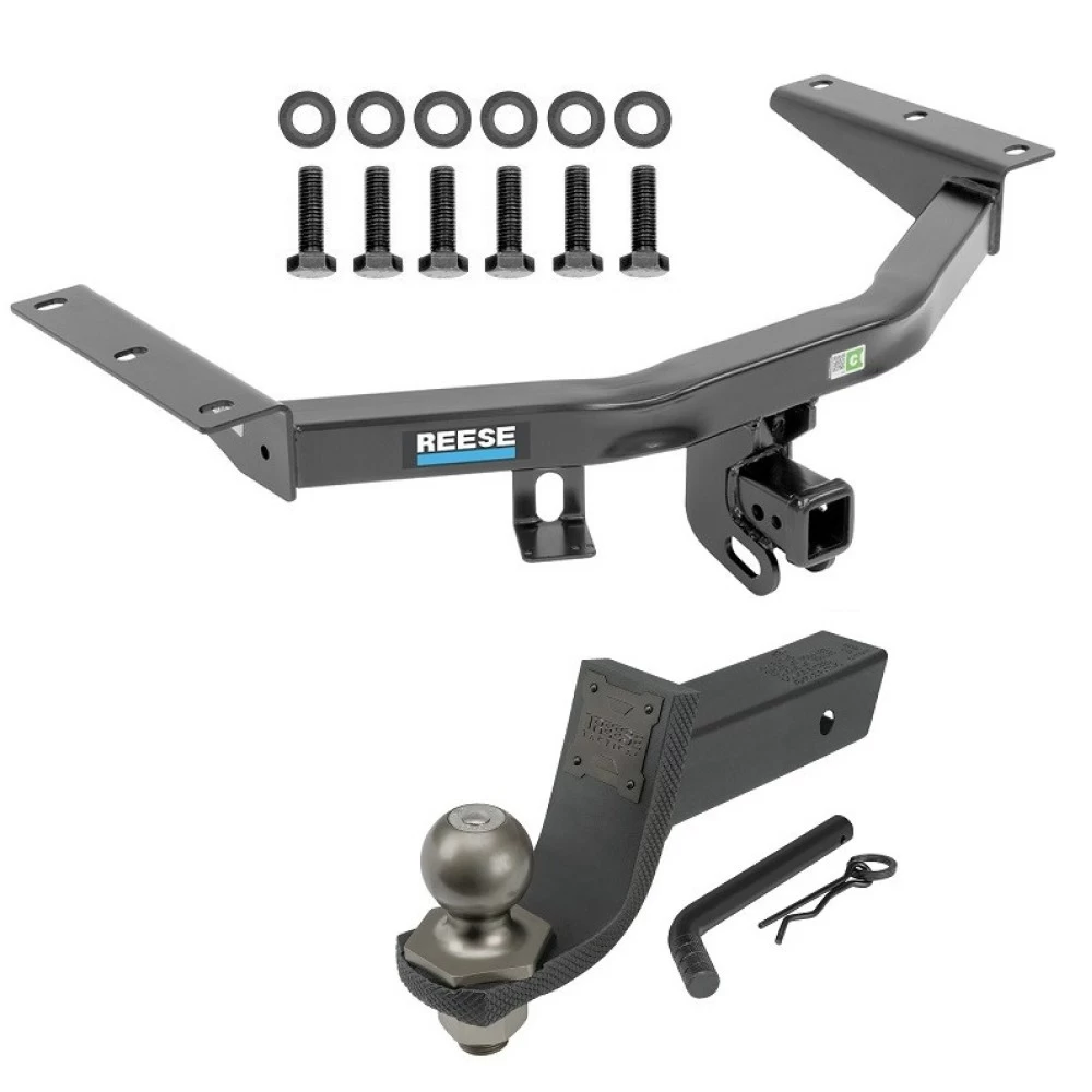 For 2014-2020 Acura MDX Trailer Hitch Tow PKG + Interlock Tactical Starter Kit w/ 3-1/4" Drop & 2" Ball (Excludes: w/Full Size Spare Tire Models) By Reese Towpower