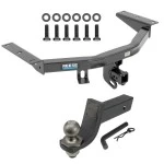 For 2014-2020 Acura MDX Trailer Hitch Tow PKG + Interlock Tactical Starter Kit w/ 3-1/4" Drop & 2" Ball (Excludes: w/Full Size Spare Tire Models) By Reese Towpower