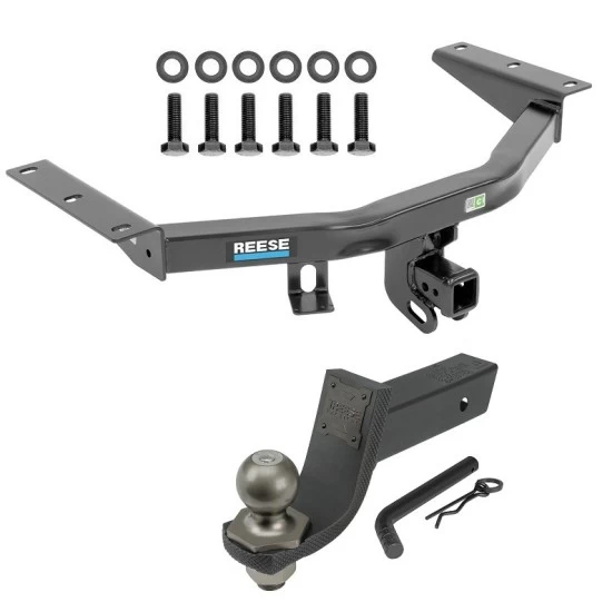 For 2014-2020 Acura MDX Trailer Hitch Tow PKG + Interlock Tactical Starter Kit w/ 3-1/4" Drop & 2" Ball (Excludes: w/Full Size Spare Tire Models) By Reese Towpower