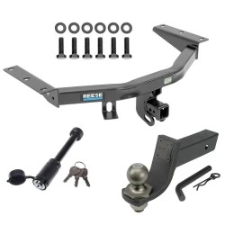 For 2014-2020 Acura MDX Trailer Hitch Tow PKG + Interlock Tactical Starter Kit w/ 3-1/4" Drop & 2" Ball + Tactical Dogbone Lock (Excludes: w/Full Size Spare Tire Models) By Reese Towpower