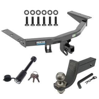 For 2014-2020 Acura MDX Trailer Hitch Tow PKG + Interlock Tactical Starter Kit w/ 3-1/4" Drop & 2" Ball + Tactical Dogbone Lock (Excludes: w/Full Size Spare Tire Models) By Reese Towpower