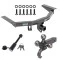 For 2014-2020 Acura MDX Trailer Hitch Tow PKG + Tactical Triple Ball Ball Mount 1-7/8" & 2" & 2-5/16" Balls & Tow Hook + Tactical Dogbone Lock (Excludes: w/Full Size Spare Tire Models) By Reese Towpower