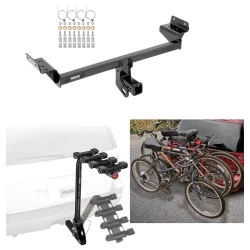 Trailer Hitch w/ 4 Bike Rack For 15-24 Ford Edge 16-18 Lincoln MKX 19-23 Nautilus Approved for Recreational & Offroad Use Carrier for Adult Woman or Child Bicycles Foldable