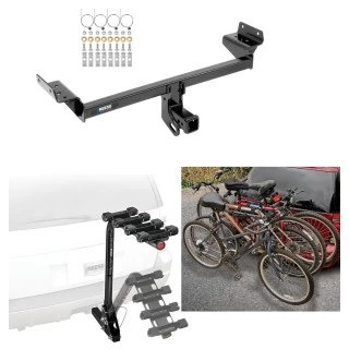 Trailer Hitch w/ 4 Bike Rack For 15-24 Ford Edge 16-18 Lincoln MKX 19-23 Nautilus Approved for Recreational & Offroad Use Carrier for Adult Woman or Child Bicycles Foldable
