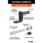 CURT Class 2 Ball Mount with Hitch Lock – 1-1/4" Shank, 3,500 lbs