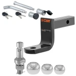 CURT Class 2 Ball Mount Bundle with Switch Ball Set and Channel Mount Lock – 3,500 lbs.