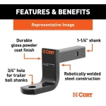 CURT Class 2 Ball Mount with 3-Ball Switch Set and Anti-Rattle Clamp