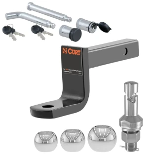 Class 1 Ball Mount Towing Kit with Switch Ball Set and Lock for 1-1/4" Receiver